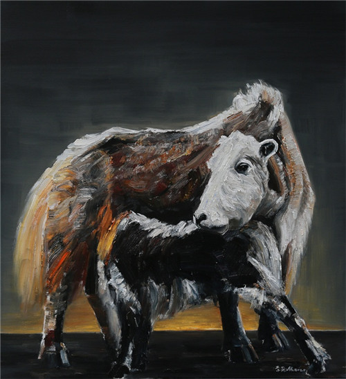 《高原魂(牦牛)系列》110x120cm 2020年